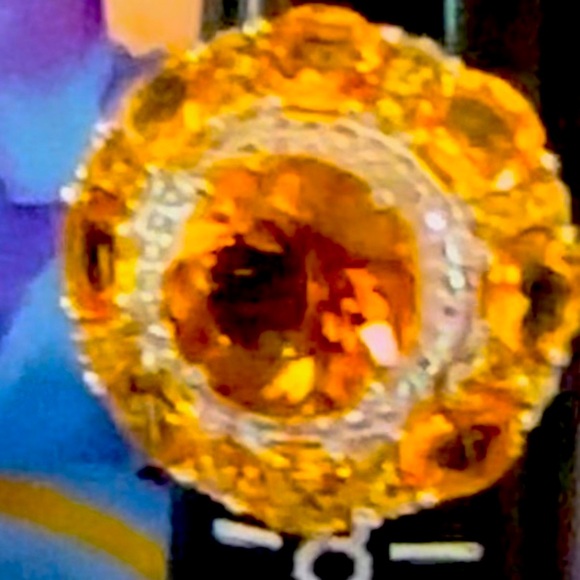 Ring w/authentic Rare Spessartite Garnet Gems 925 Sterling Silver sz 7 - Picture 3 of 10